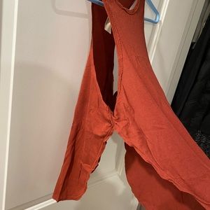 Free people high neck side slit tank